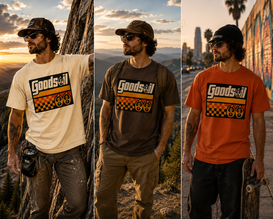 Goodsoil Speedway Globe Tee | Vintage Checkered Graphic T-Shirt | Christian Streetwear