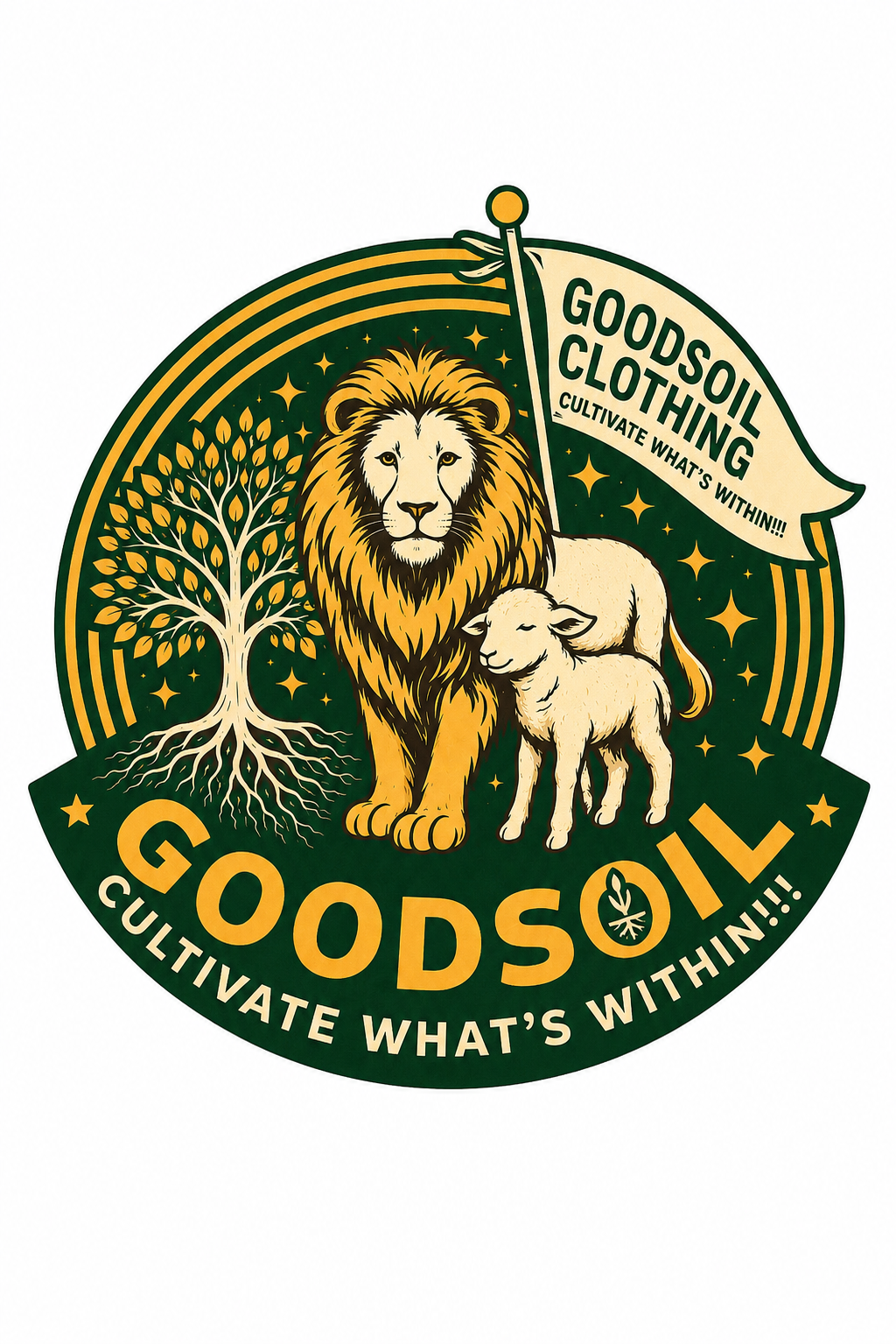 Goodsoil™ Lion & Lamb Tee – Forest Green