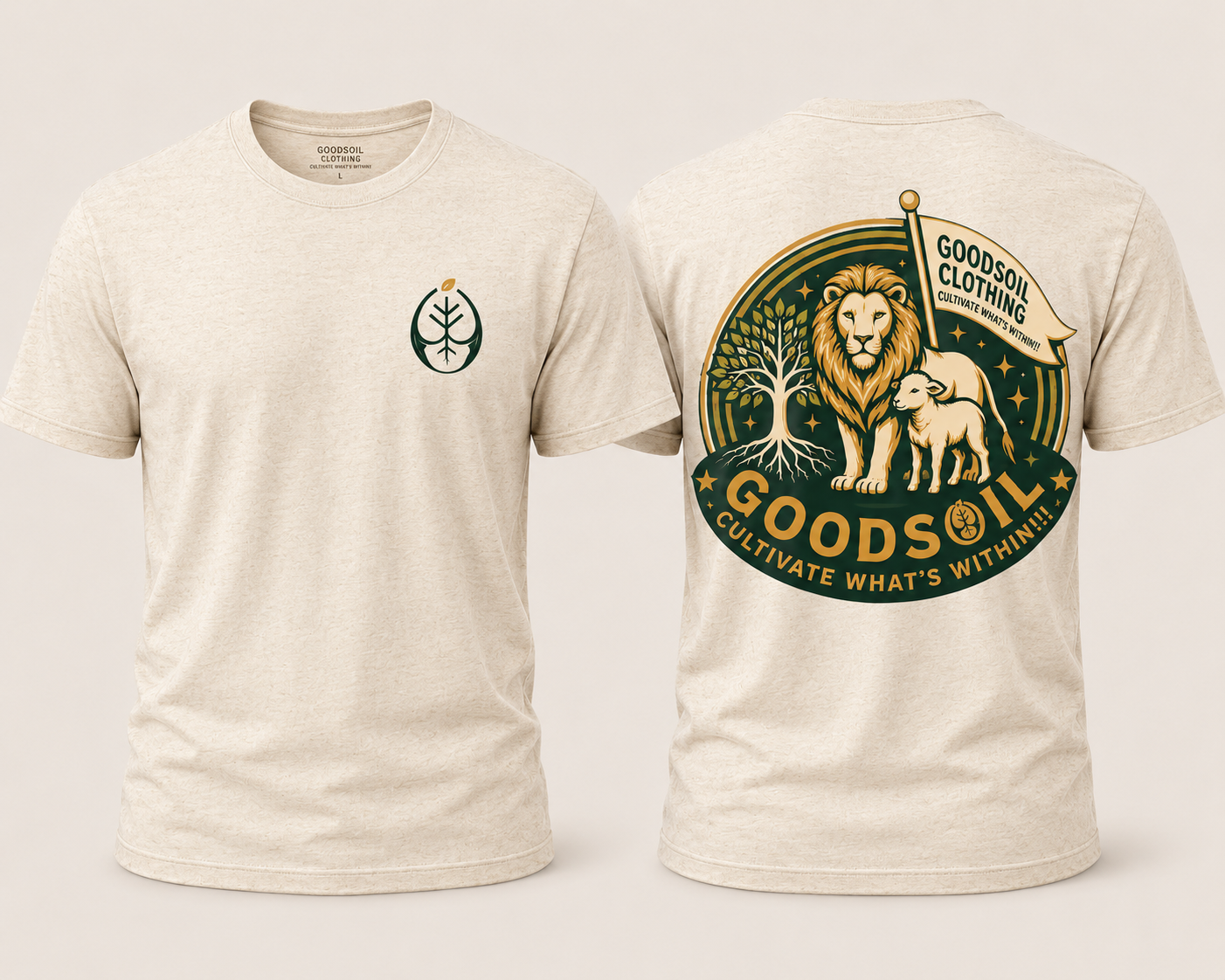 Goodsoil™ Lion & Lamb Tee – Ivory
