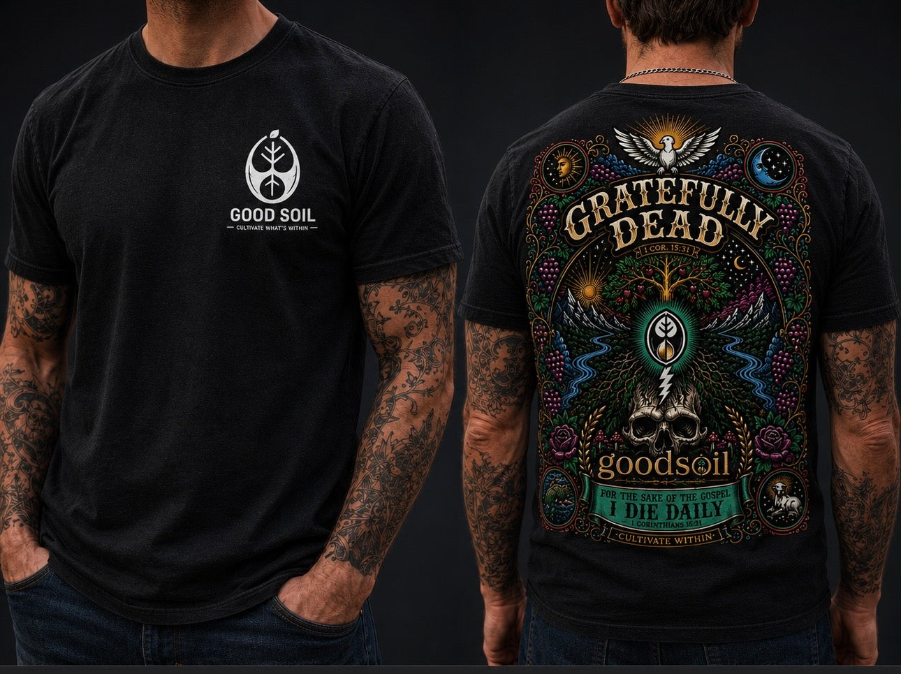 Goodsoil “Gratefully Dead” Premium Graphic Tee – Cultivate Within