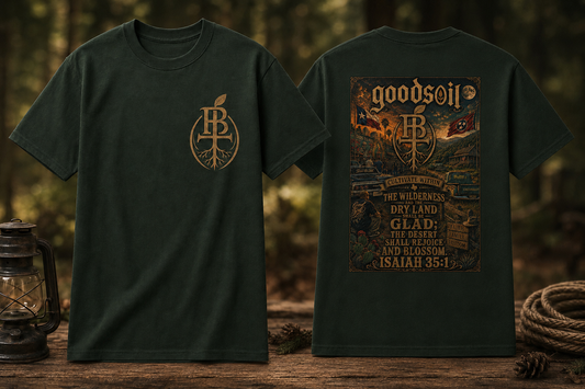Goodsoil x BT Isaiah 35:1 Tee | Cultivate Within | Christian Streetwear | Forest Green