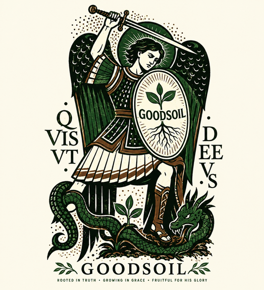 Goodsoil™ St. Michael “Cultivate Within” Tee – Army Green