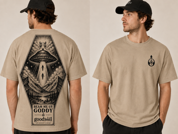 Goodsoil “The Harvest Is Home” UFO Heaven Graphic Tee | Christian Streetwear | Natural Sand T-Shirt