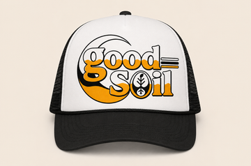 goodsoil™ Retro Wave Trucker Hat – White/Black | Signature Seed Collection