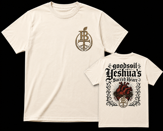 Goodsoil® & Bryann Trejo Collab | Yeshua’s Sacred Heart | Premium Heavyweight Christian Graphic Tee